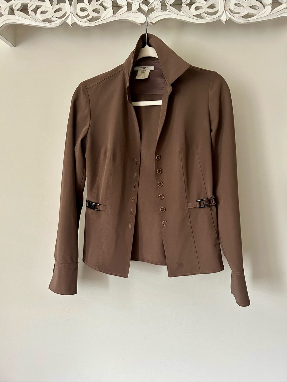 Vertigo Paris Brown Tailored Blazer with Waist Tabs
